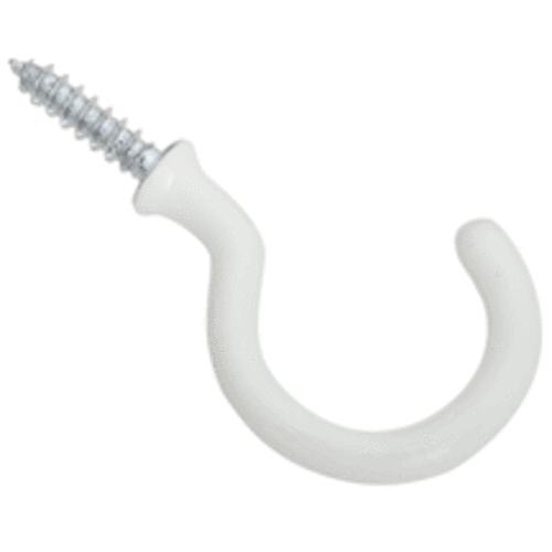 Stanley Hardware 274-951 Outdoor Hooks, White Vinyl Coated, 1-1/2"