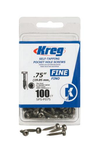 Kreg SPS-F075-100 Pan Pocket-Hole Self-Tapping Screw, #6 x 3/4"