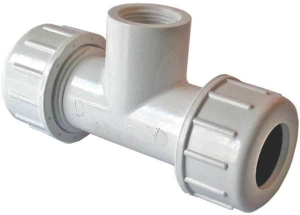American Valve P230 1/2 PVC Tee Compression, 1/2"