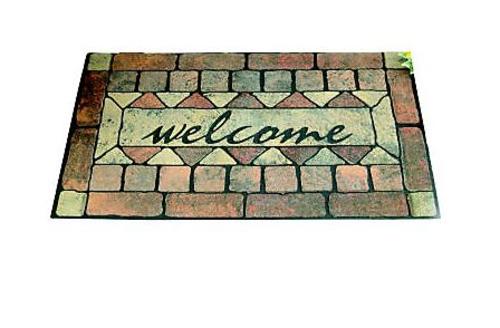 Simple Spaces 06ABSHE-16 Rubber Welcome Floor Mat, 18" x 30"