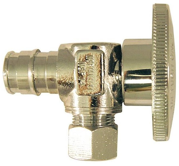 Apollo EPXVA1238C Angle Stop Valve, Chrome Plated Brass, 1/2" x 3/8"