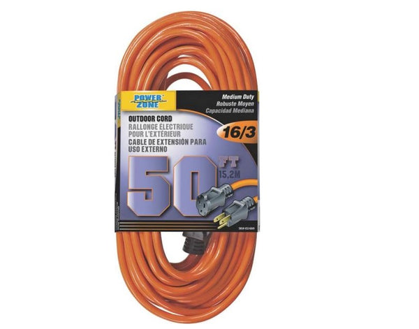 Power Zone OR501630 Outdoor Extension Cord, 50&#039;, Orange