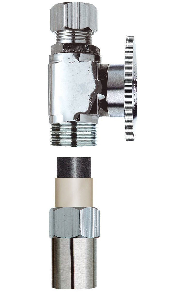 Plumb Pak PP32-2PCLF Turn Transitional Straight Supply Line Valve, 1/2" x 3/8"