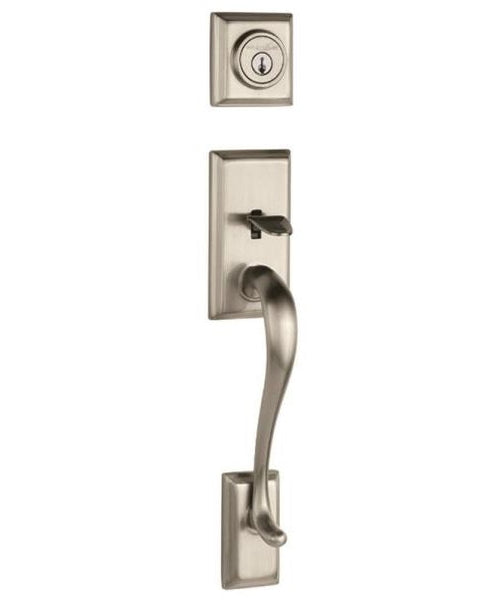 Kwikset 800HE-15 SMT Adjustable Door Handleset, Satin Nickel, 17-9/16" L