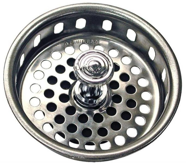 Danco 80900 Basket Strainer with Rubber Stopper, Chrome
