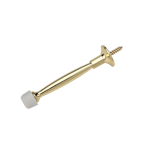 Stanley 830146 Rigid Baseboard Door Stop, Polished Brass, 4"