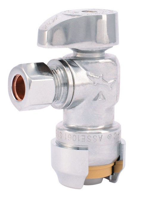 SharkBite 23036LFA4 Push to Connect Angle Stop Valve, 1/2" x 1/2"