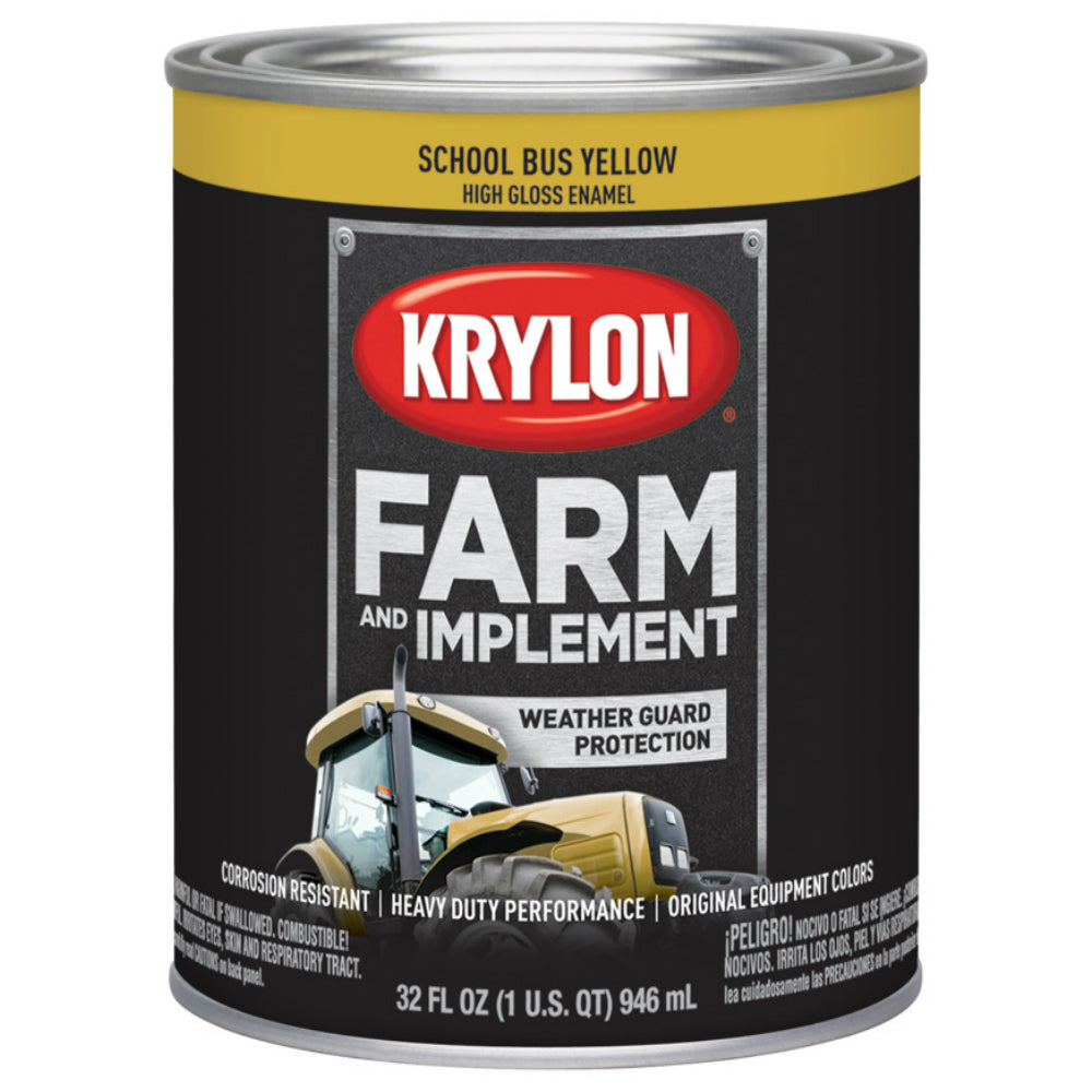 Krylon K02038000 Farm & Implement Paint, School Bus Yellow, 32 Oz