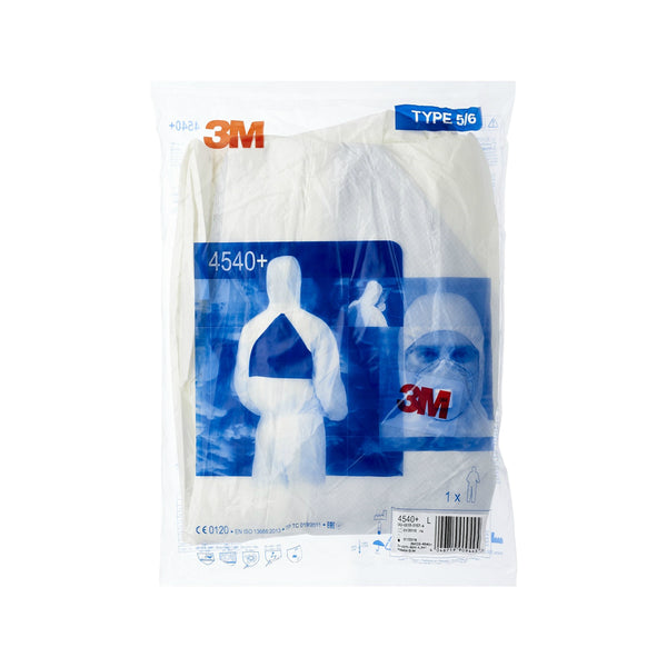 3M 4540+XXL Hooded Disposable Coveralls, White/Blue, XX-Large