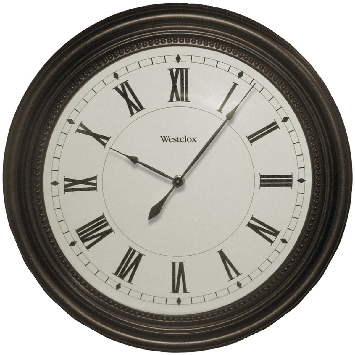 Westclox 32223 Plastic Dark Brown Wall Clock, 16" Round
