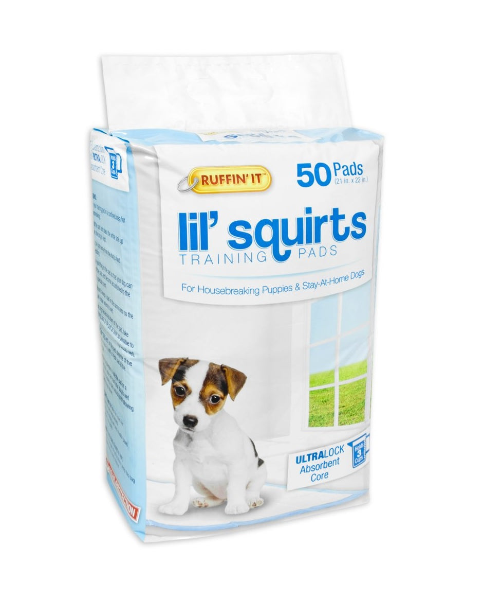 Ruffin' It 82050 Lil' Squirts Dog Training Pads, 21" x 22", 50 Count