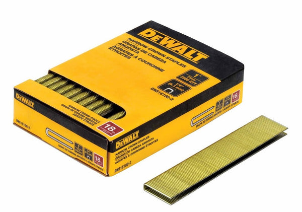 DeWalt DNS18100-2 18-Gauge Narrow Crown Finish Staples, 1/4" x 1"