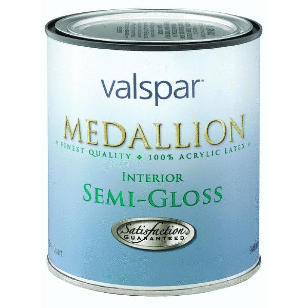 Valspar 027.0002405.005 Medallion Semi-Gloss Wall & Trim Interior Latex Paint, 1 Qt, Clear Base