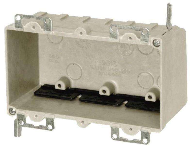 Allied Moulded 9313-EWK Old Work Fiberglass Switch Box, 3 Gang, 2-7/8" Depth