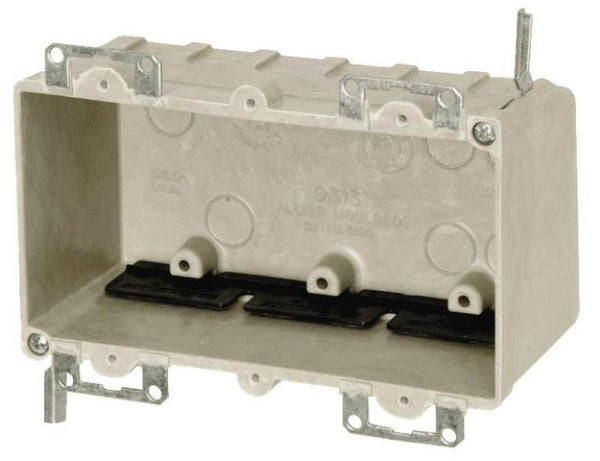 Allied Moulded 9313-EWK Old Work Fiberglass Switch Box, 3 Gang, 2-7/8" Depth