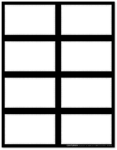 Centurion SLC801 8Up Laser Black And Silver Signs, 1-3/4"x2-3/4"