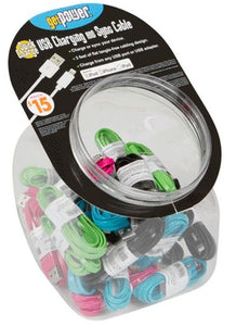 GetPower Lightning to USB Flat Cables For iPhone Display Bowl, 30 Piece