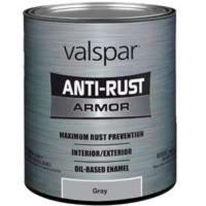 Valspar 044.0021834.005 Antirust Oil-Based Enamel, Quart, Gray