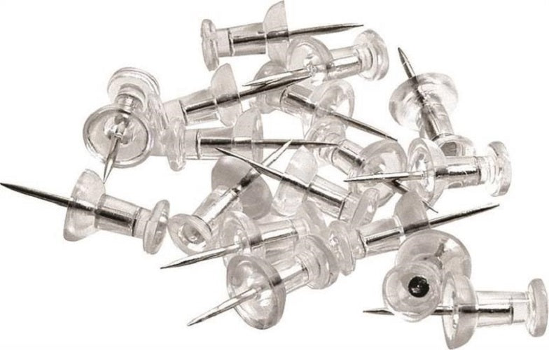 Prosource PH-122262-PS Push Pins Assortment, Clear, 16-Pieces