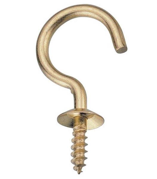 Mintcraft LR381 Solid Brass Cup Hook, 1/2"
