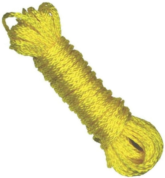 Ben-Mor 60202 Hollow Polypropylene Rope, 1/4" x 100&#039;, Yellow