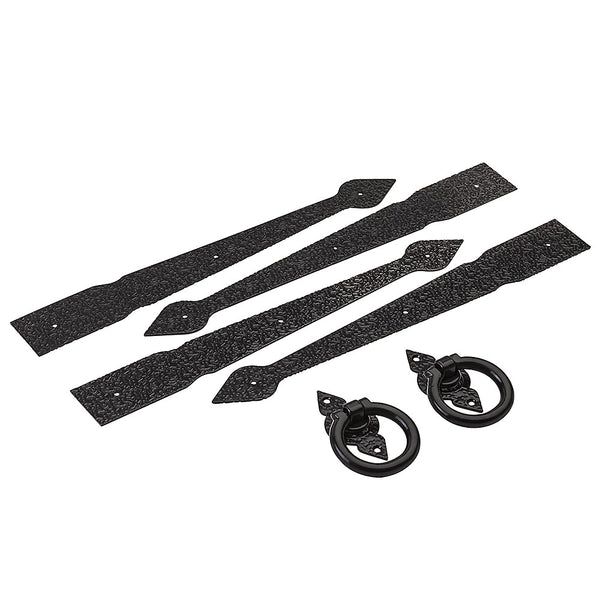 National Hardware N109-018 V8414 Spear Gate Kit With Ring Pull, Black