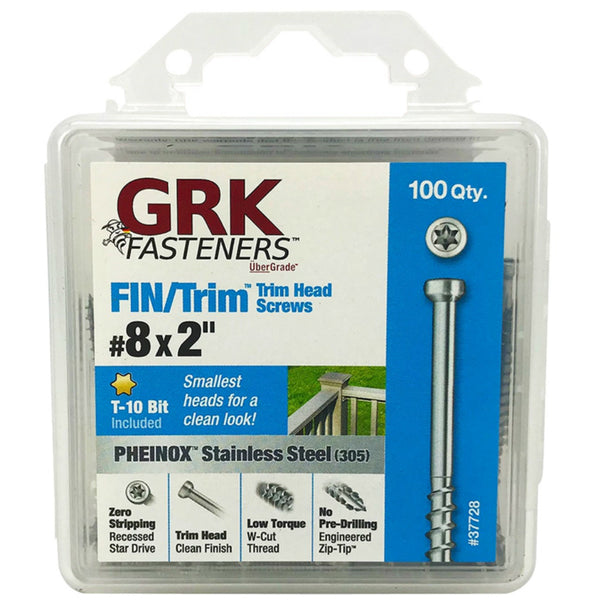 GRK Fasteners 67728 Pheinox FIN/TRIM Finishing Trim Head Screw, #8 x 2"