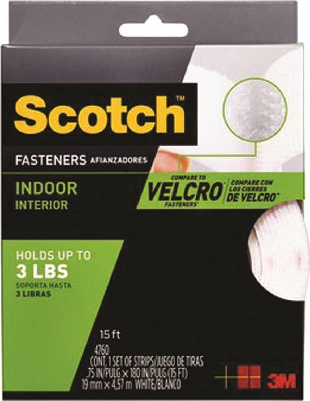Scotch RF4760 Reclosable Indoor Fastener, White
