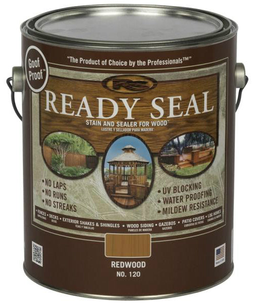 Ready Seal 120 Redwood Exterior Wood Stain and Sealer, 1 Gallon