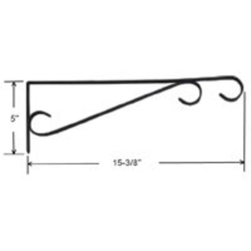 Landscapers Select GB0283L Wall Mounting Hanging Plant Bracket, Black, 15-1/2 in
