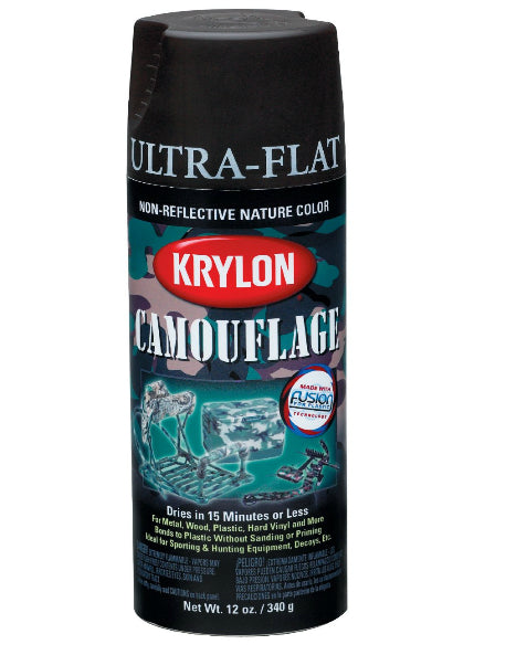 Krylon 4290 Camouflage Spray Paint, 12 Oz, Black