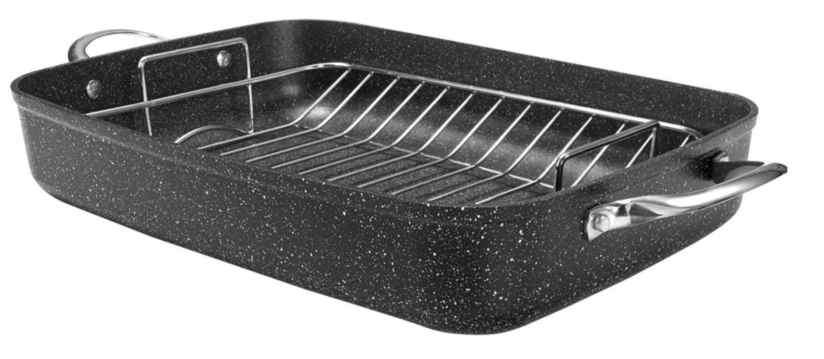 Starfrit 060325-002 The Rock Roaster with Rack, Black