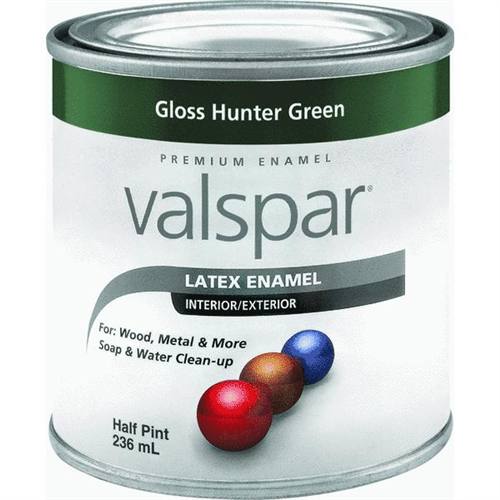 Valspar 410.0065096.003 Interior/Exterior Acrylic Latex Enamel, 1/2 Pt, Dark Green