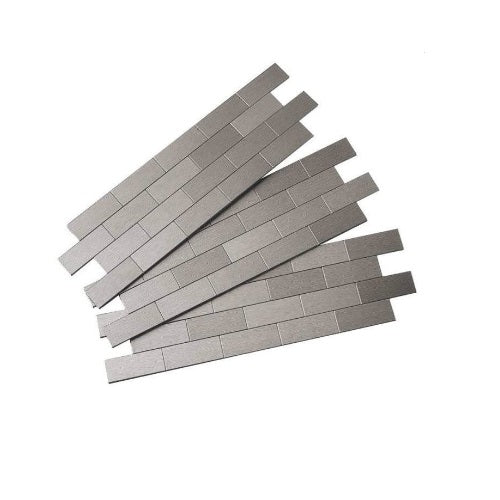 Aspect A95-50 Stainless Steel Subway Matted Wall Tiles, Brushed Stainless
