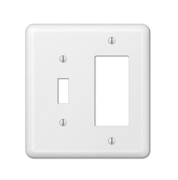 AmerTac 935TRW Amerelle Devon Toggle/Rocker Wallplate, Steel, White