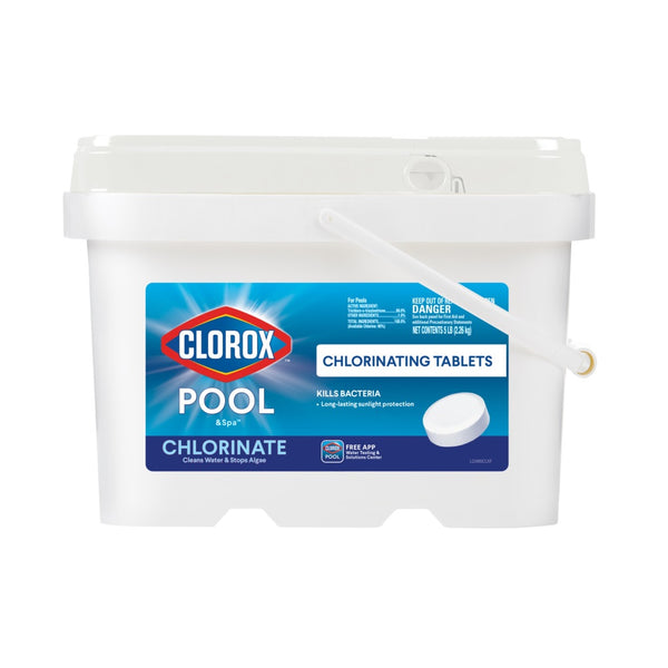 Clorox 22405CLXW Pool & Spa Chlorinating Tablet, White, 5 lb