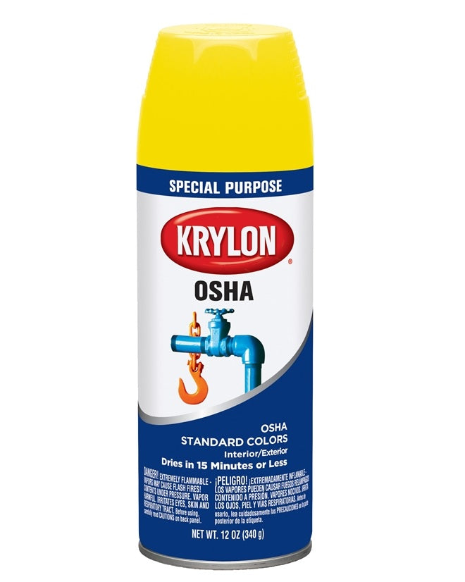 Krylon 1813 OSHA Safety Colors Spray Paint, 12 Oz, Yellow