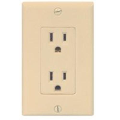 Cooper Wiring C1507V 3-Wire Duplex Receptacle, 15 Amp, 125 Volt, Ivory