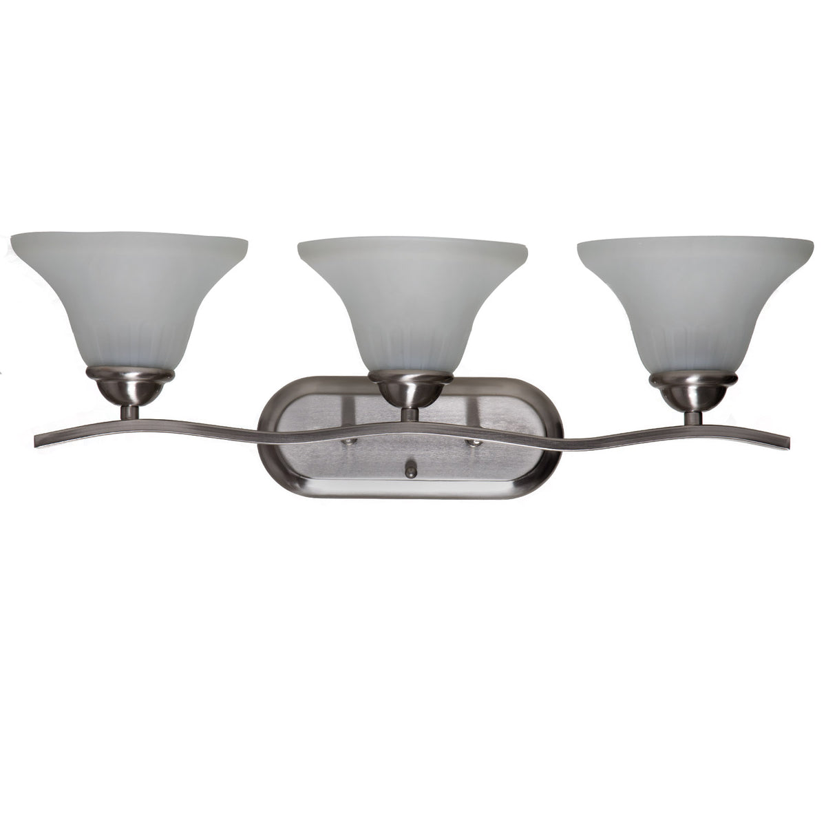 Boston Harbor 1571-3V Three Light Vanity Wall Fixtures, Brushed Nickel