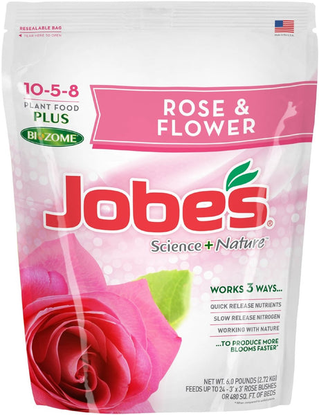 Jobe&#039;s 59466 Granular Rose & Flower Fertilizer, 10-5-8, 6 Lbs
