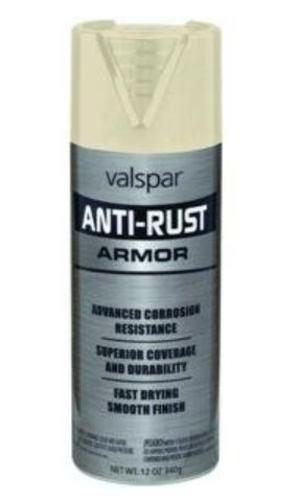 Valspar 044.0021935.076 Anti-Rust Armor Spray Paint, 12 Oz, Almond