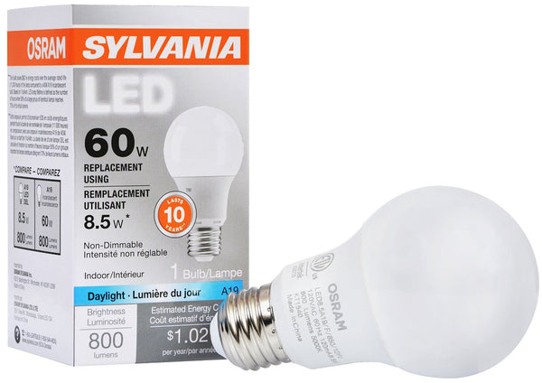 Sylvania 79281 A19 Non-Dimmable LED Light Bulb, 60 Watt