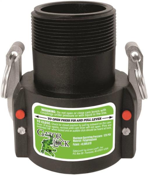 Green Leaf GLP 150 B Female Cam Lever Locking Hose Coupling, Polypropylene, 1-1/2"