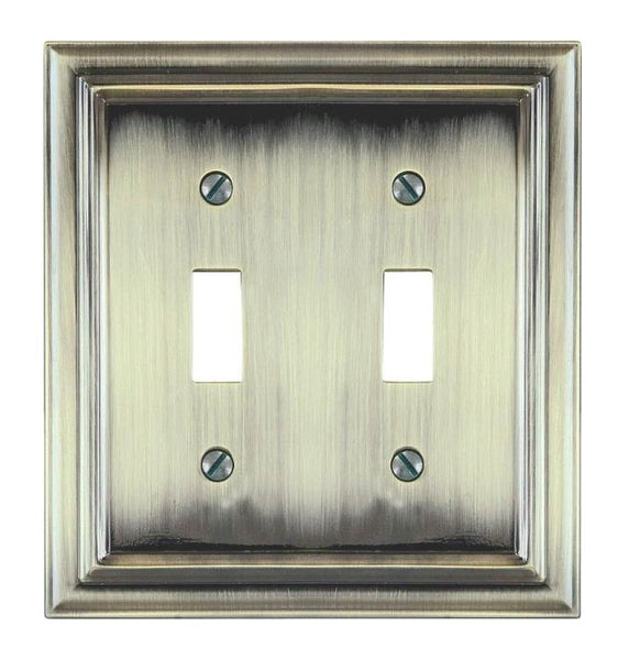 AmerTac 94TTBB Amerelle Continental 2 Toggle Wallplate, Brushed Brass
