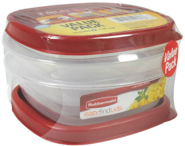 Rubbermaid 1777183 Value Pack Container, 1.25 Cup