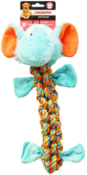 Chomper WB15634-S Rope Elephant Dog Toy, 15", Small