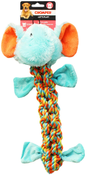 Chomper WB15634-S Rope Elephant Dog Toy, 15", Small