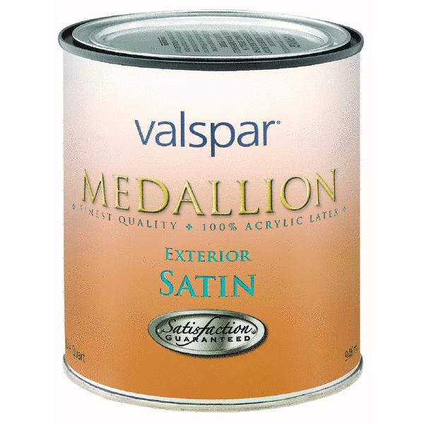 Valspar 027.0004108.005 Medallion Exterior Satin Latex Paint, 1 Qt, Pastel Base