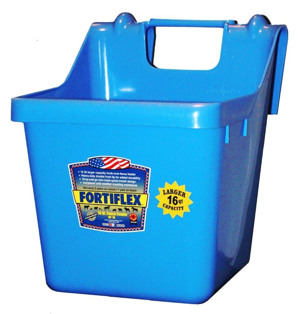 Fortex/Fortiflex 1301640 Over Fence Bucket Feeder, Sky Blue, 16 Quart