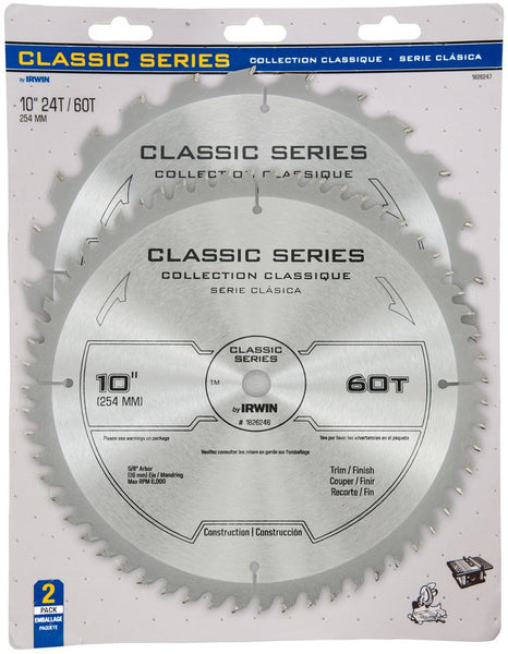 Irwin 1826247 Classic Series Circular Saw Blades, 10", 2/Pack
